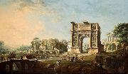 Antonio Joli The Arch of Trajan at Benevento oil on canvas painting by Antonio Joli. USA oil painting artist